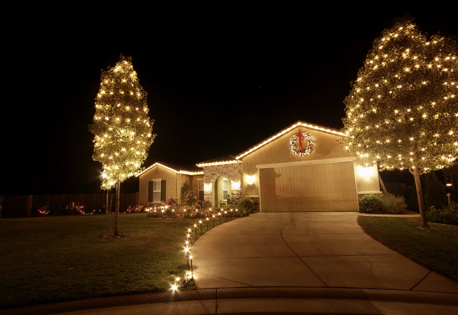 Residential Christmas light installation example from The Christmas Light Pros project gallery
