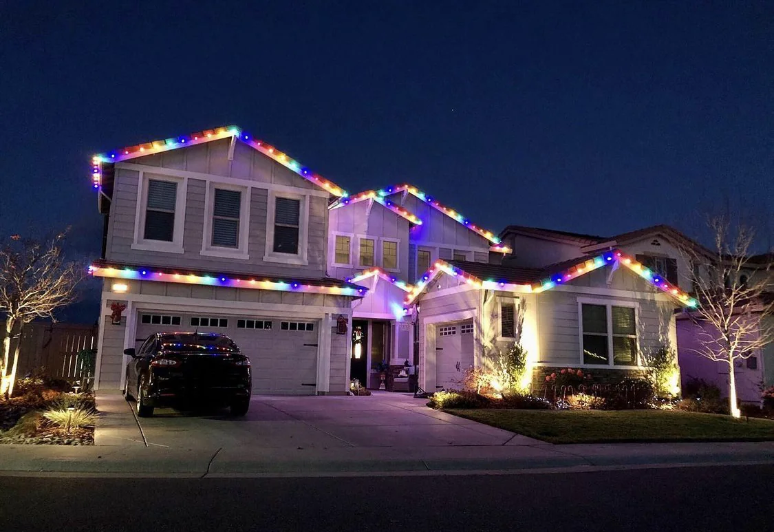 Residential Christmas light installation example from The Christmas Light Pros project gallery